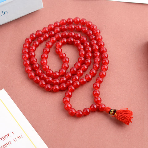 Hakik Jap Mala (Red) β A Spiritual Meditation Mala for Strength, Confidence, and Emotional Balance. Indiaβs Premium Hakik Jap Mala Store - www.satvikstore.in