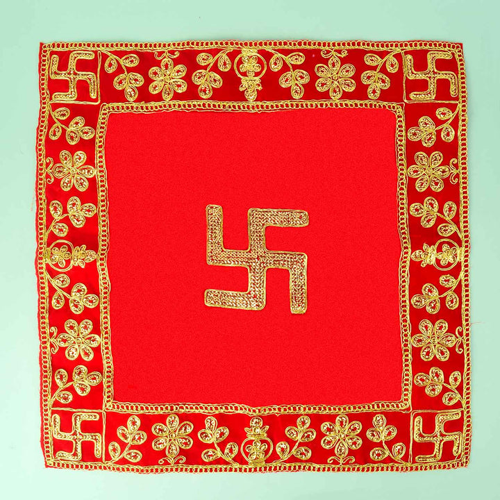 Heavy Design Velvet Aasan 16x16 Inch Pack of 4 with Golden Lace Border. Indiaβs Largest Pooja Accessories Brand - www.satvikstore.in