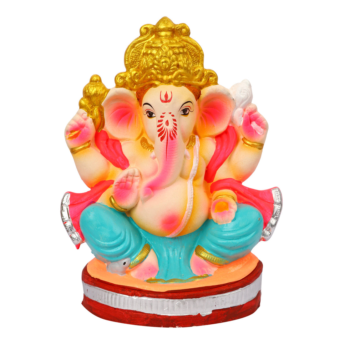 8 Inch Vikat Eco-Friendly Ganesha Idol in Padmasana Pose