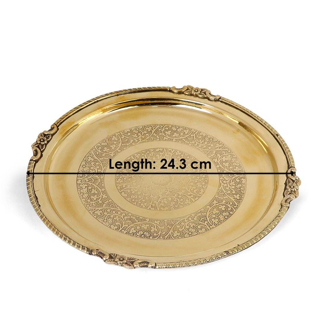 7 Piece Brass Royal Pooja Thali Set (9 Inch - 10 Inch) Design 1