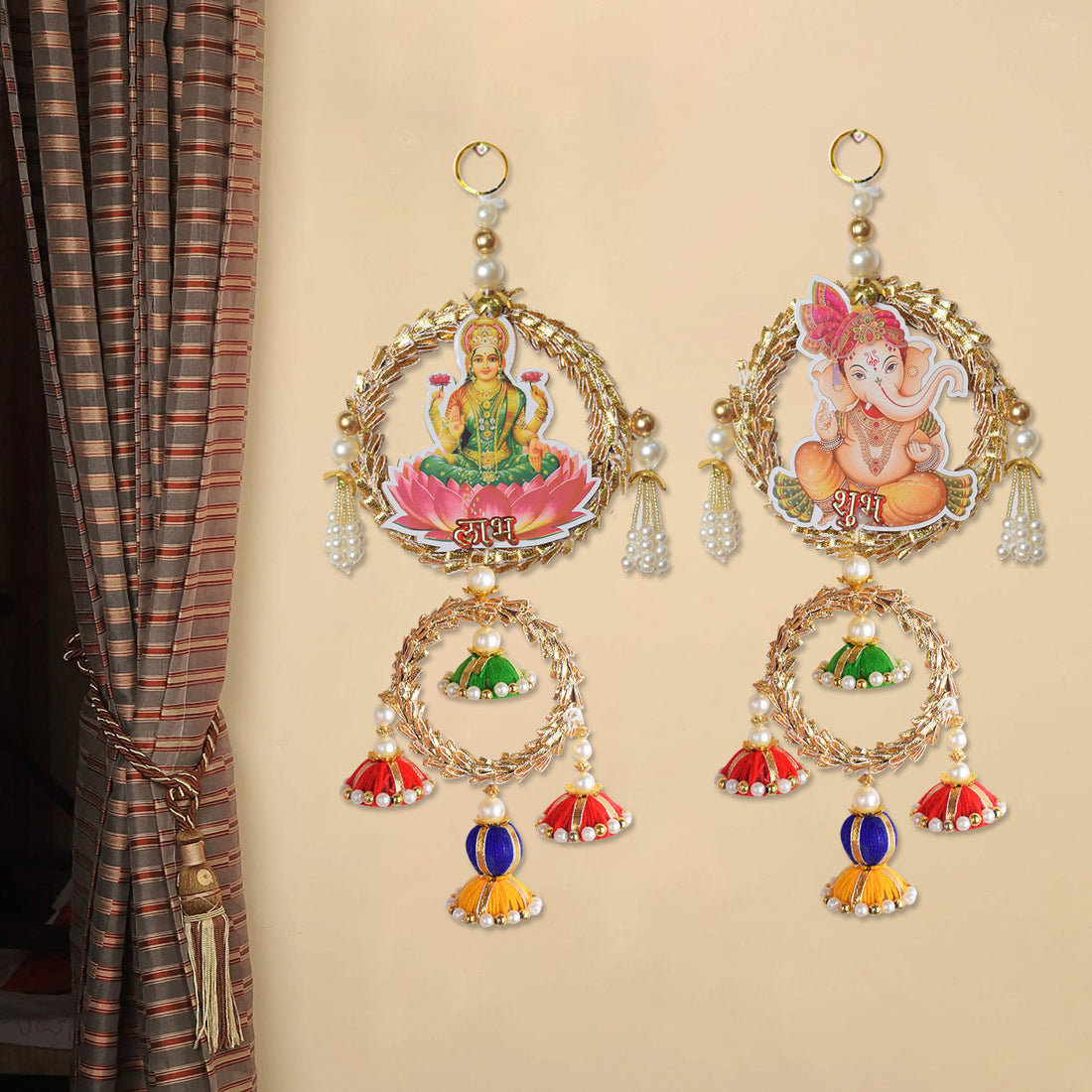 Laxmi Ganesh Round Shubh Labh hanging | India’s Largest Pooja Accessories Brand – www.satvikstore.in