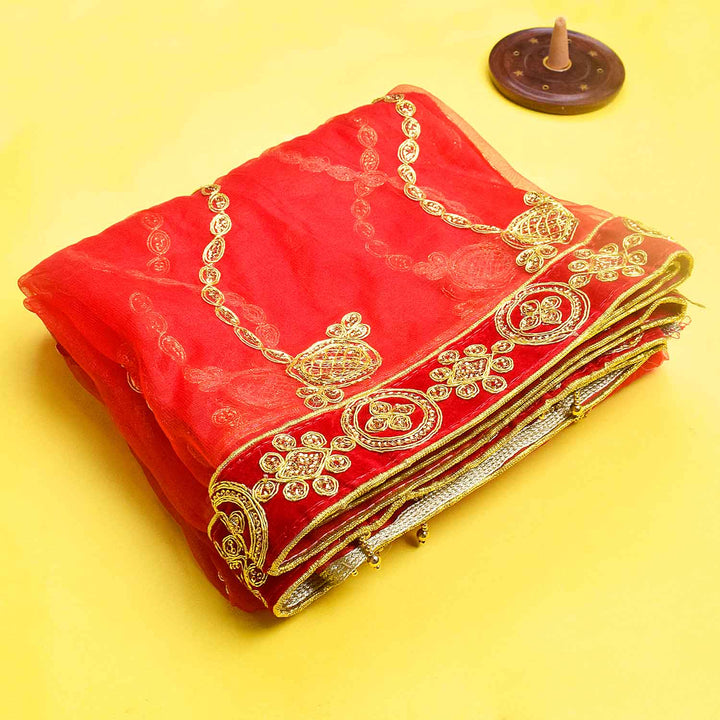 Enhance your puja rituals with this beautiful Mata Ki Chunri, featuring delicate golden embroidery. Measuring 210 cm (83 inches) in length and 100 cm (39 inches) in height, this Chunri is ideal for Navratri, Durga Puja, temple decor, and other religious ceremonies. The intricate design and fine fabric make it a meaningful addition to your devotional offerings.
๐๏ธ Discover authentic religious accessories at Satvik Store for all your puja and festive needs. ๐ธ๐