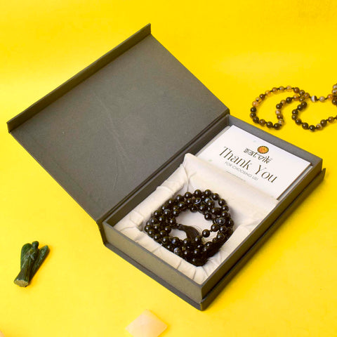 Premium Hakik Jap Mala with Black Tourmaline Beads β A Spiritual Meditation Mala for Protection, Grounding, and Energy Cleansing. Indiaβs Premium Hakik Jap Mala Store - www.satvikstore.in