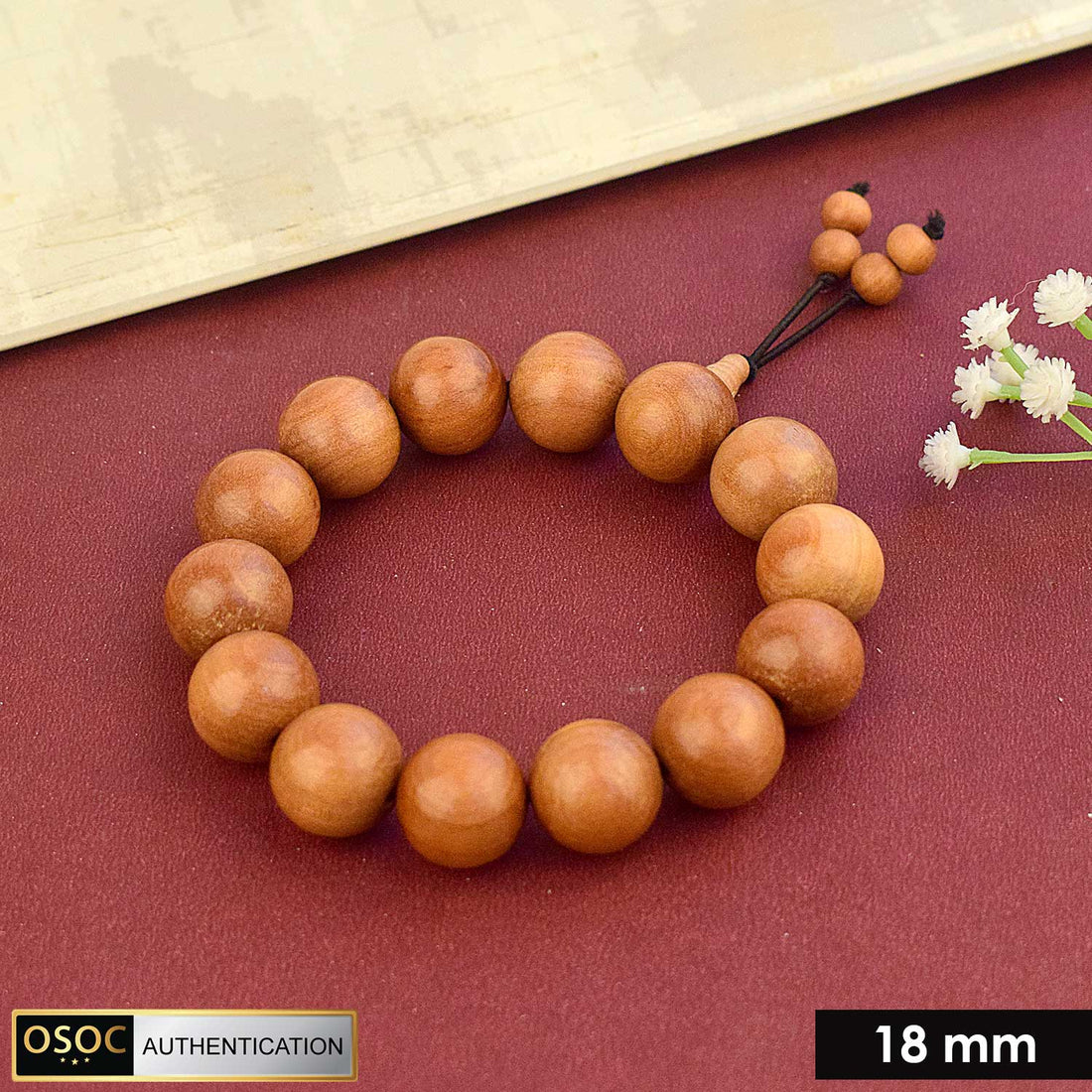Scented 18 mm White Chandan Bracelet