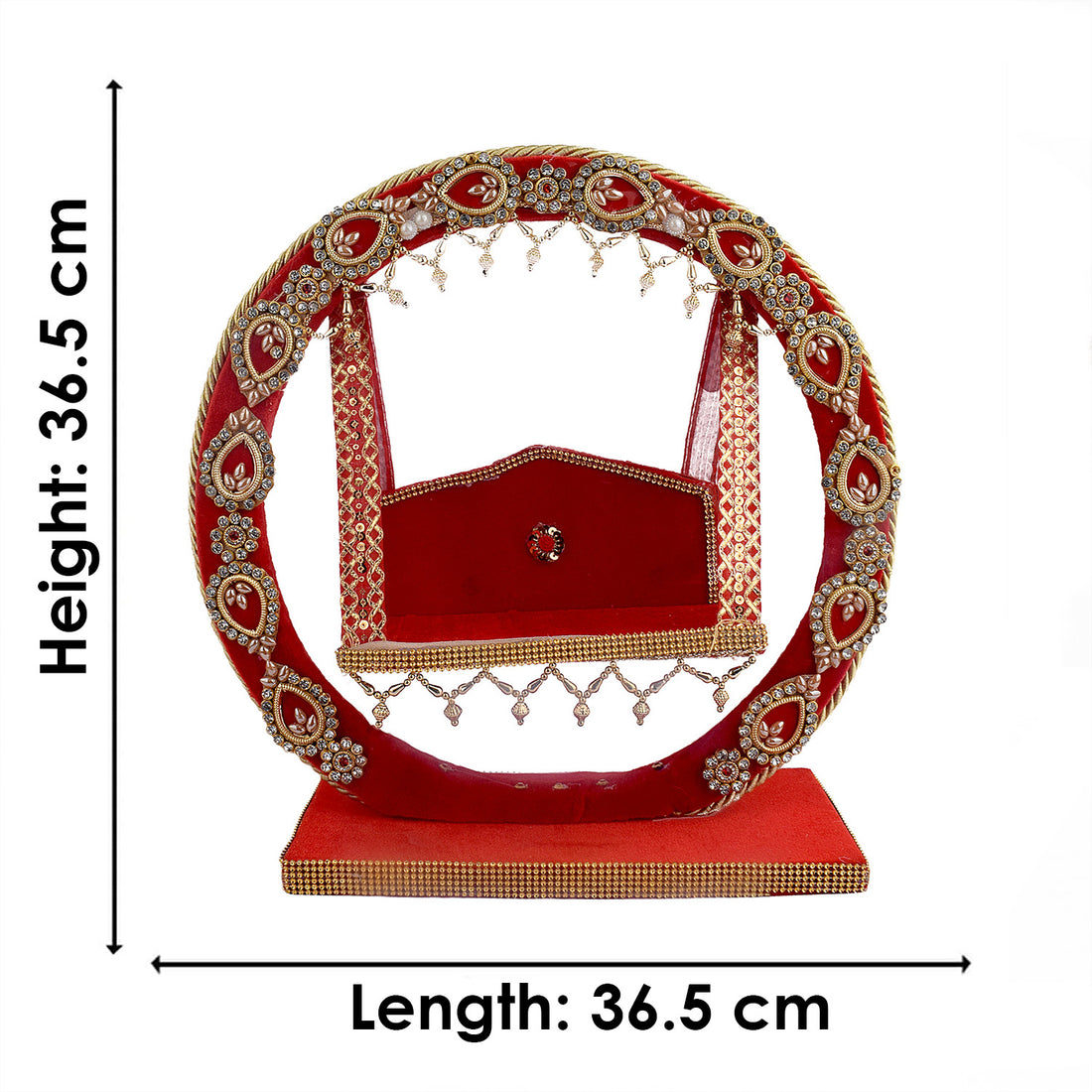 Decorative Laddu Gopal Ji Jhula - Divine Swing (Red)