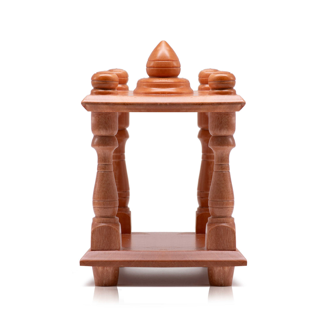 Small wooden mantapa with natural finish for home puja