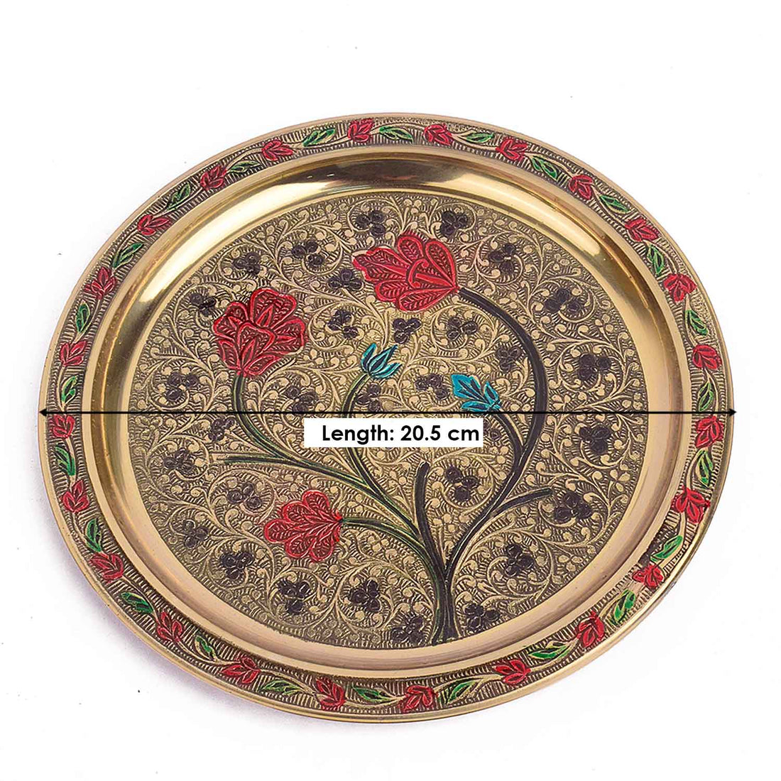 Ravishing 7 Pc Brass Puja Thali Set with Premium Velvet Box (8 Inch)