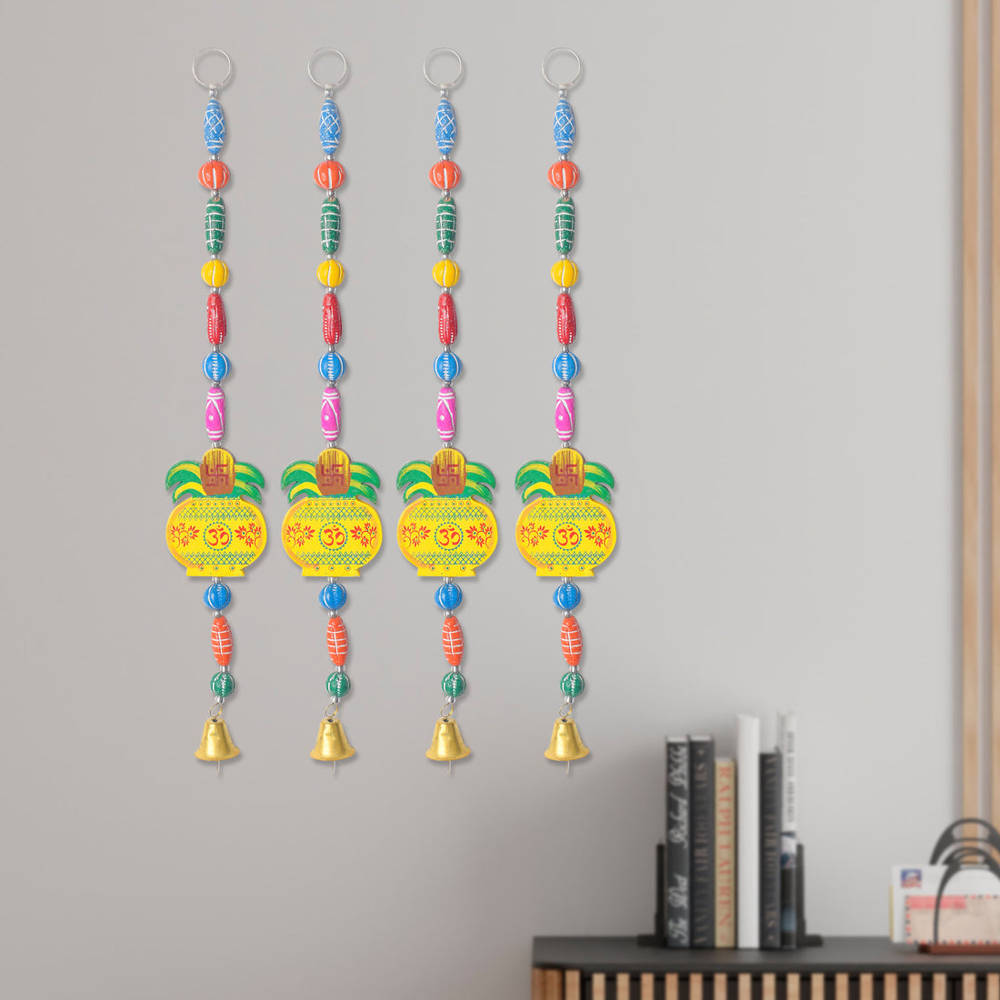 Traditional Ethnic Kalash Wall Hanging with Hanging Bell for Auspicious Pooja Room and Entrance Decoration. India’s Largest Pooja Accessories Brand – www.satvikstore.in