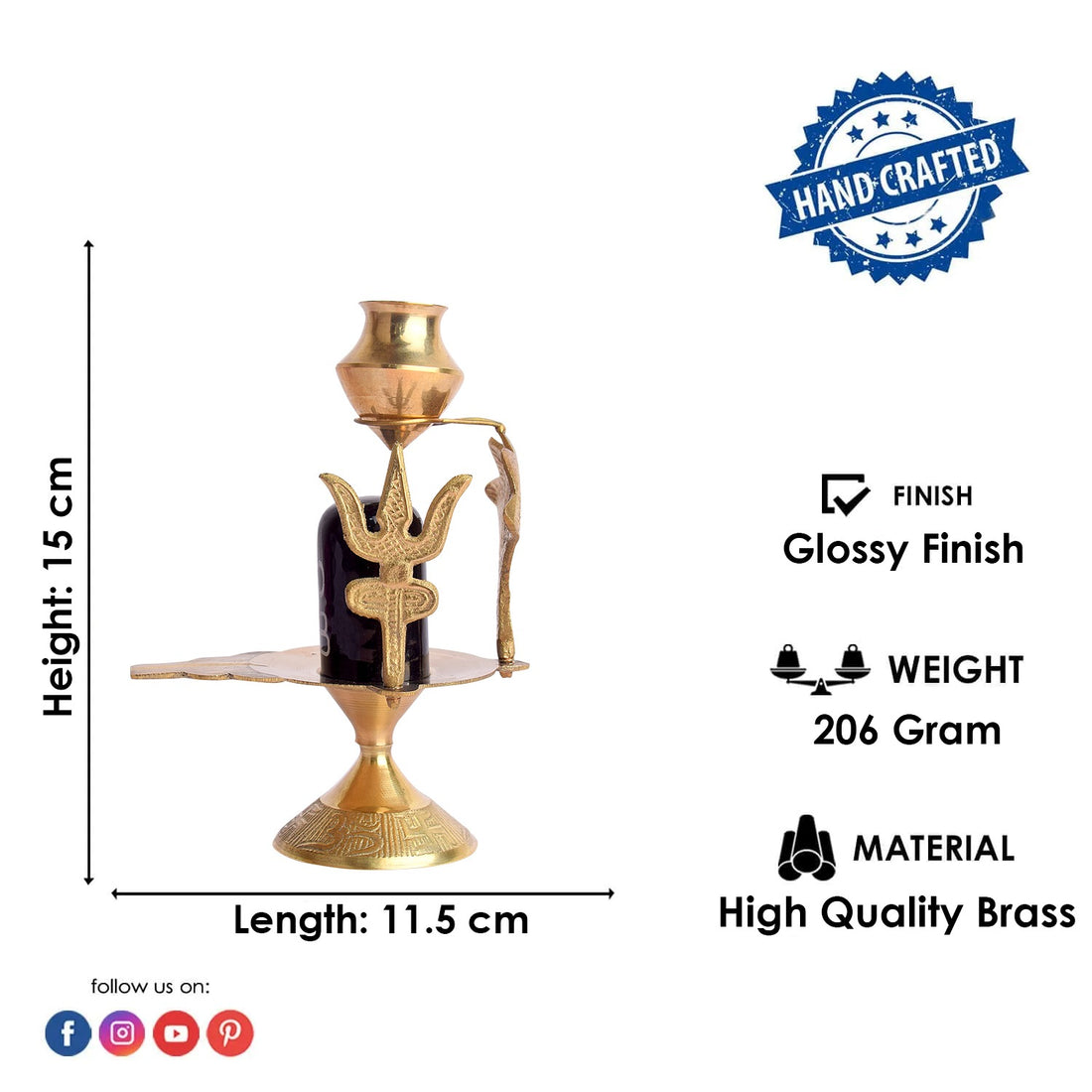 Divine Brass Shivling Idol – 4.5 Inch for Peace & Prosperity