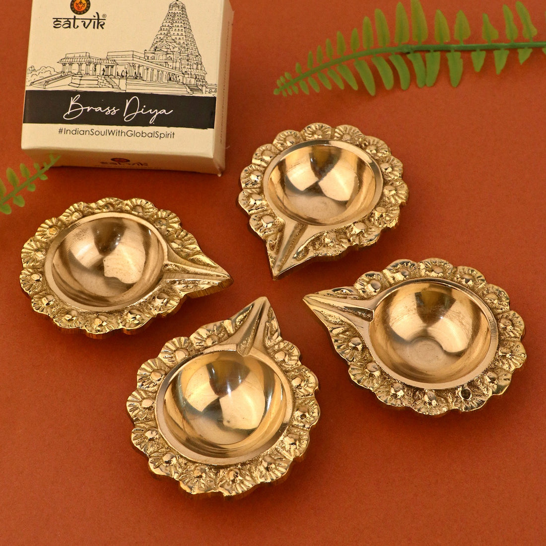 Adorable Floral Brass Laxmi Diya