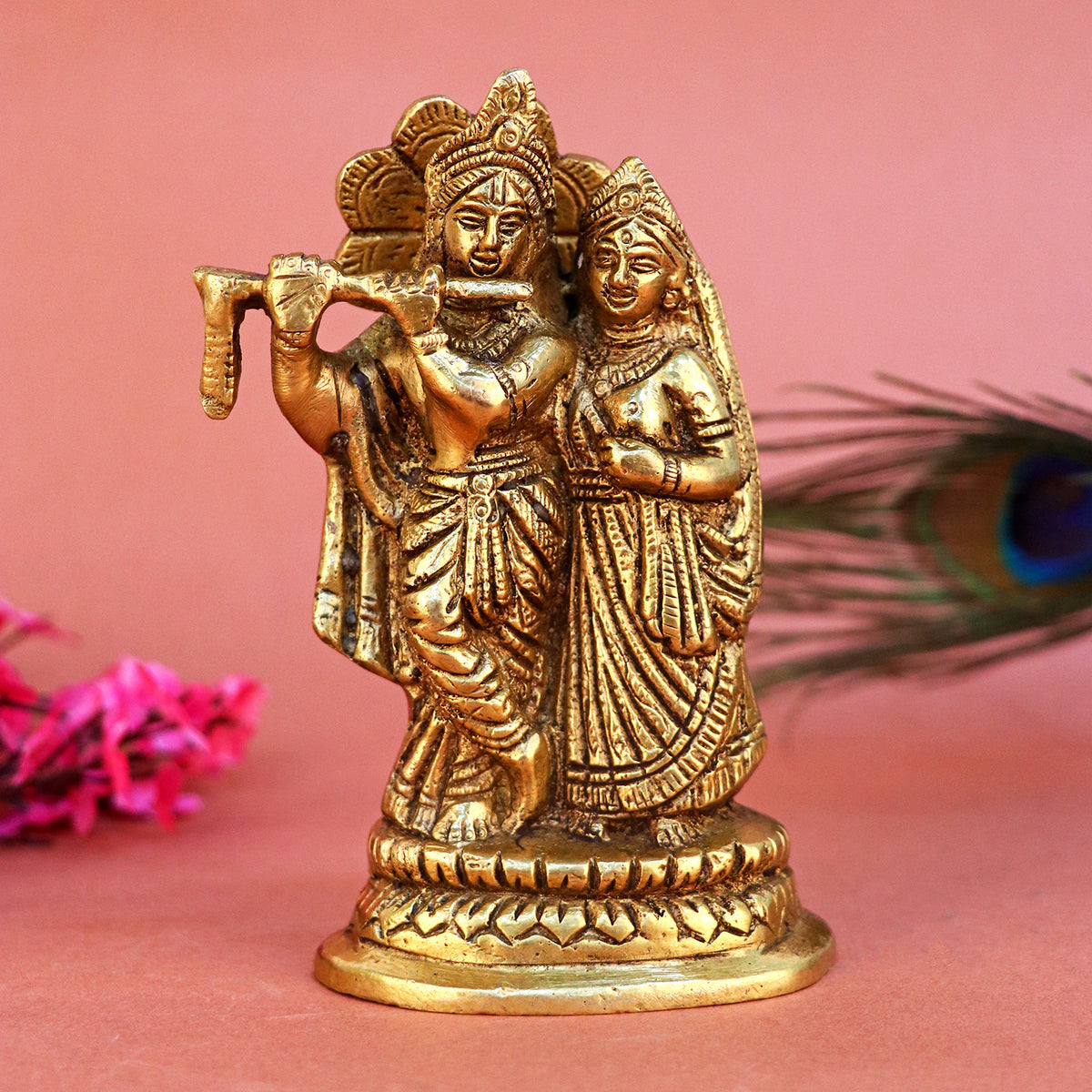 Buy Brass Small Radha Krishna Idol Online