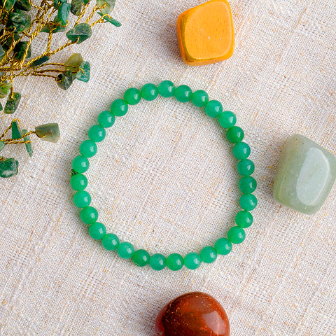 Authentic Green Aventurine Crystal Bracelet for Reiki Healing with 6mm Beads for Luck and Prosperity. Indiaβs Largest Pooja Accessories Brand β www.satvikstore.in