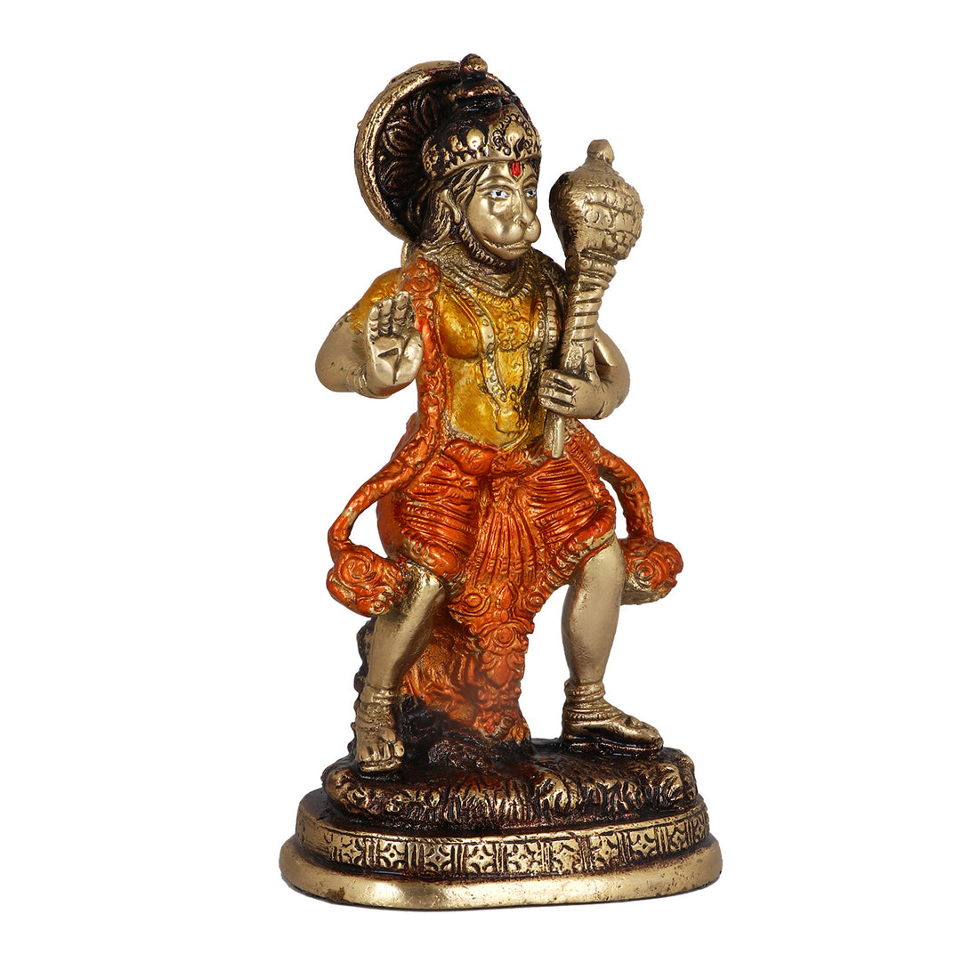 6.5 Inch Graceful Brass Hanuman Bajrangbali Statue