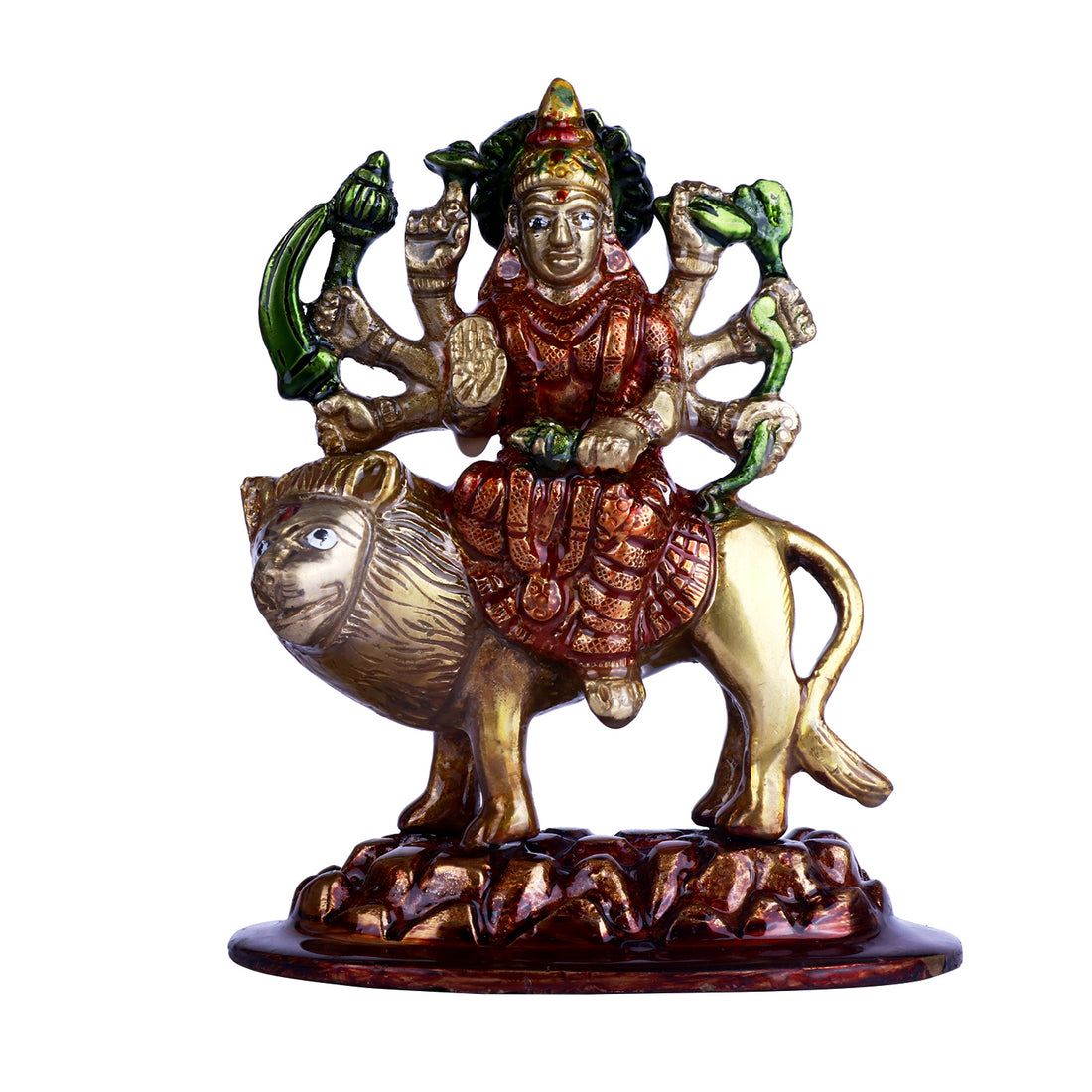3.1 Inch Brass Sherawali Maa Idol