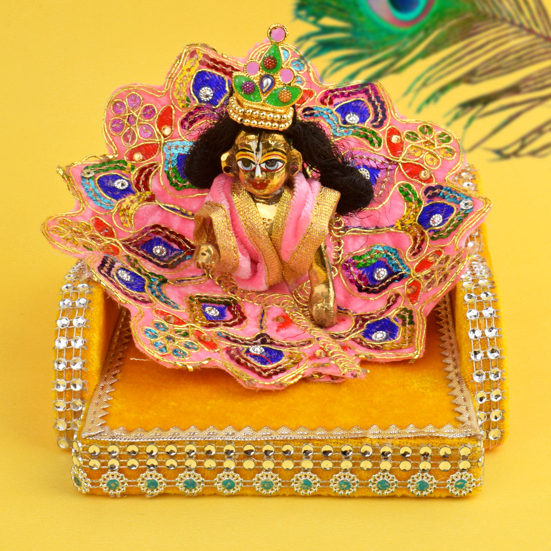 Laddu Gopal's Royal Velvet Bed