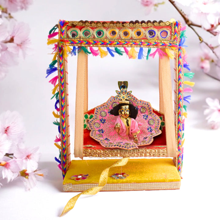 Elegant Mirror Stone Jhula for Laddu Gopal β Indiaβs Largest Pooja Accessories Brand β www.satvikstore.in