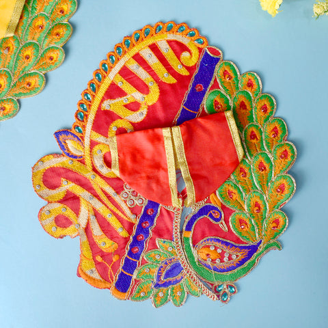 Multicolor Peacock Design Dress for Laddu Gopal in Premium Fabric with Fine Embroidery β Indiaβs Largest Pooja Accessories Brand β www.satvikstore.in