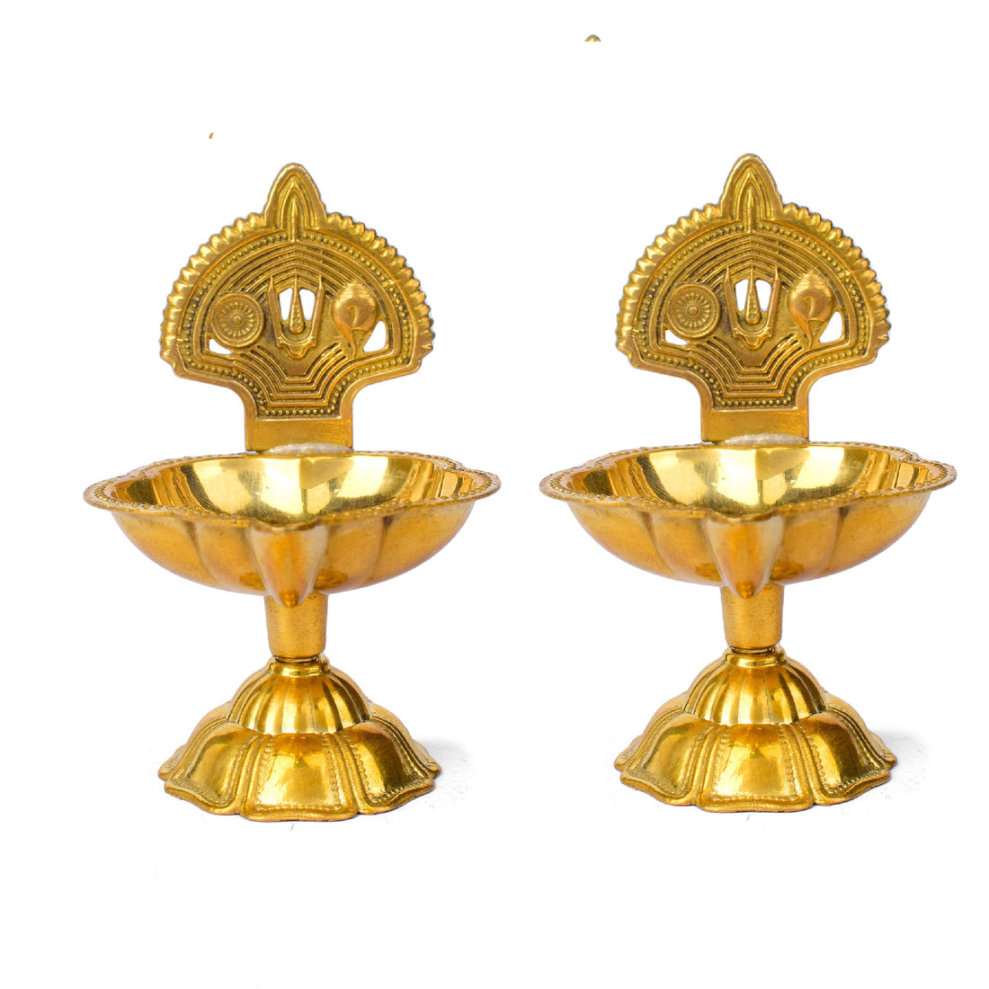 5 – 5.5 Inch Vishnu Stand Brass Diya with Stand