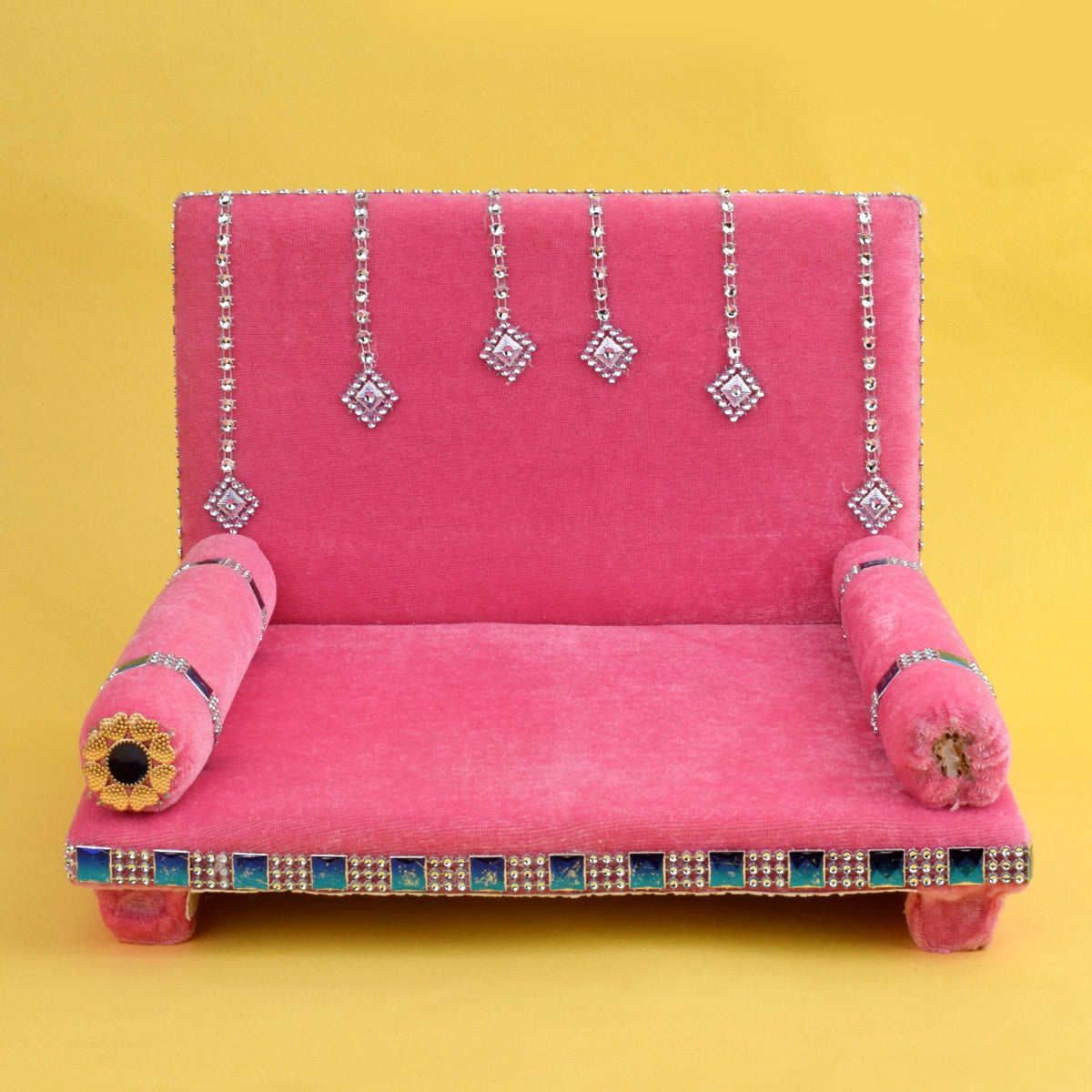 Buy Online Laddu Gopal Velvet Singhasan Pink Red