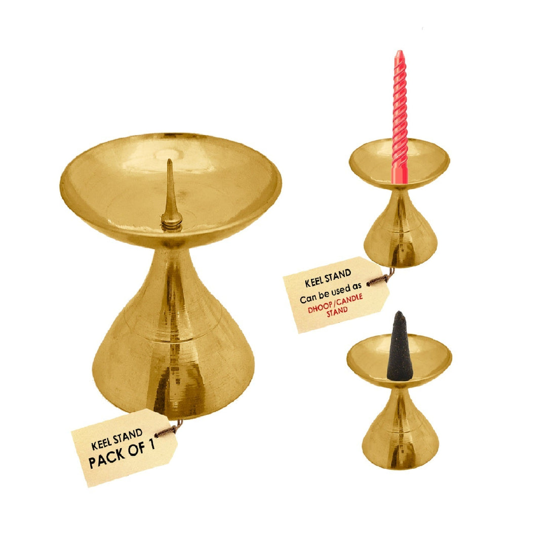 2-inch brass dhoop candle stand, traditionally crafted for holding dhoop cones or candles during pooja, aarti, and devotional ceremonies.
India’s Largest Pooja Accessories Brand – www.satvikstore.in