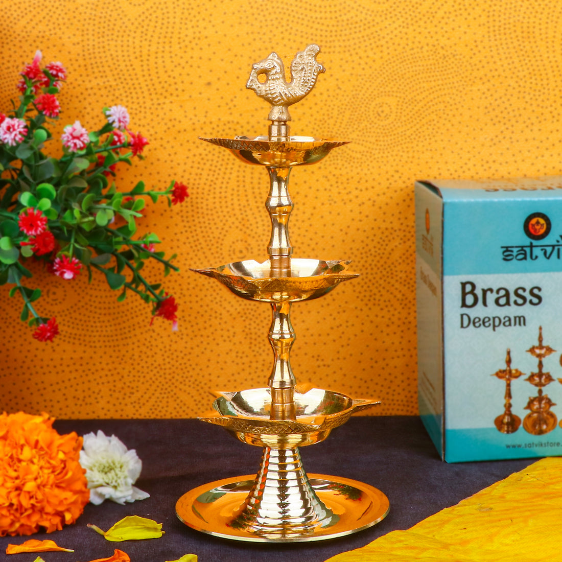 Brass Peacock Inauguration Diya | India’s Largest Pooja Accessories Brand – www.satvikstore.in