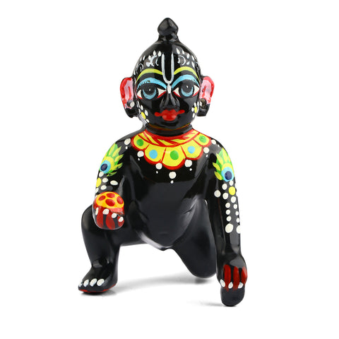 Brass Black Bal Gopal/Laddu Gopal Idol β Available in Sizes 0 to 3, Perfect for Janmashtami, Home Temple, or Spiritual Gifting. No.1 Brass Idol Store www.satvikstore.in