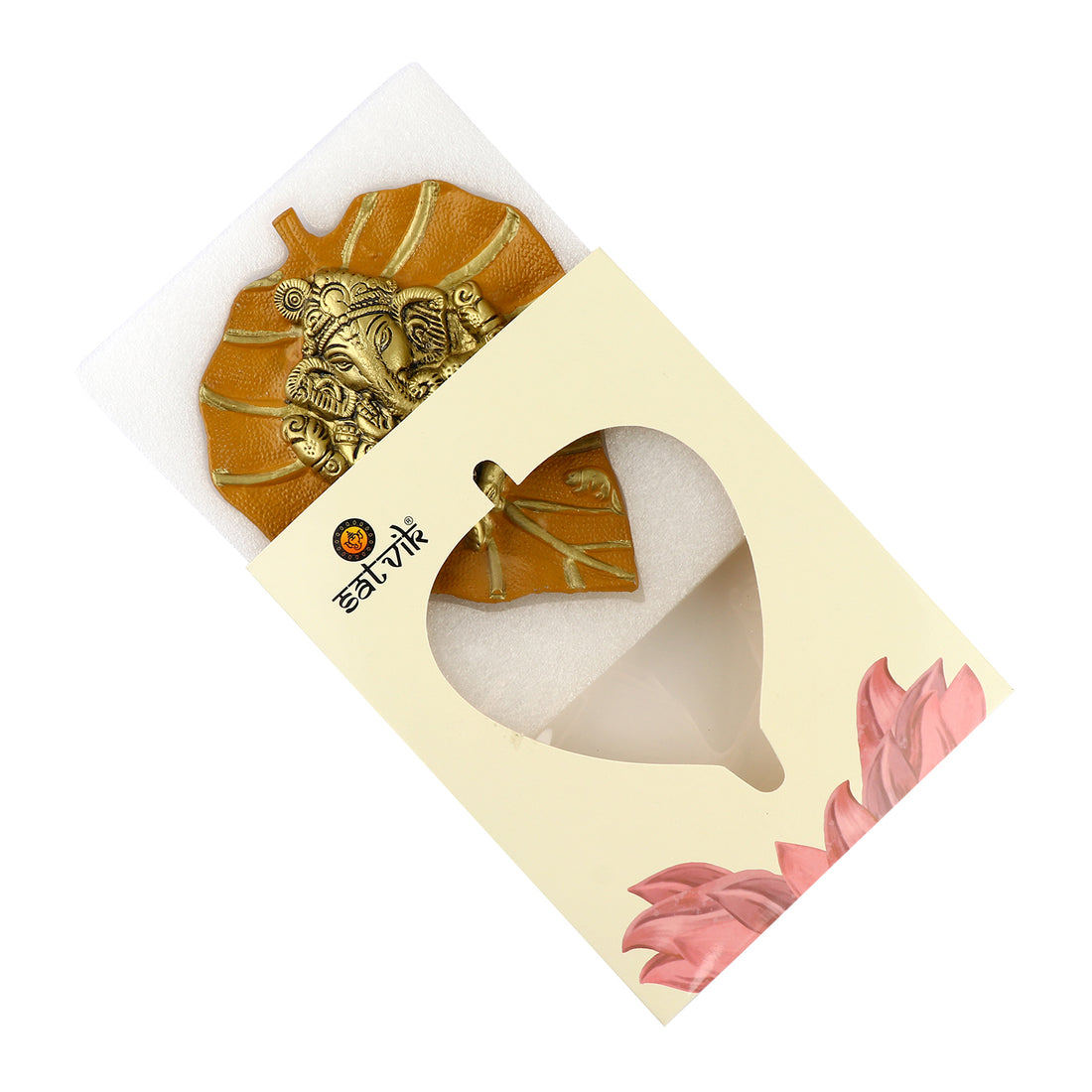 1 Pc Lord Ganesh on Leaf Patta Wall Hanging