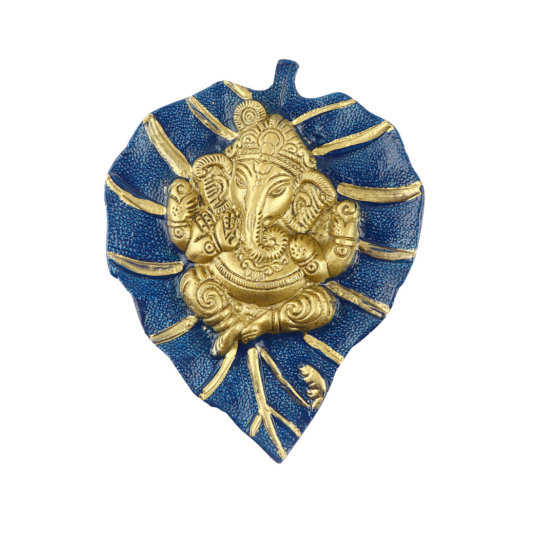 1 pc Lord Ganesh on Leaf Patta Wall Hanging White