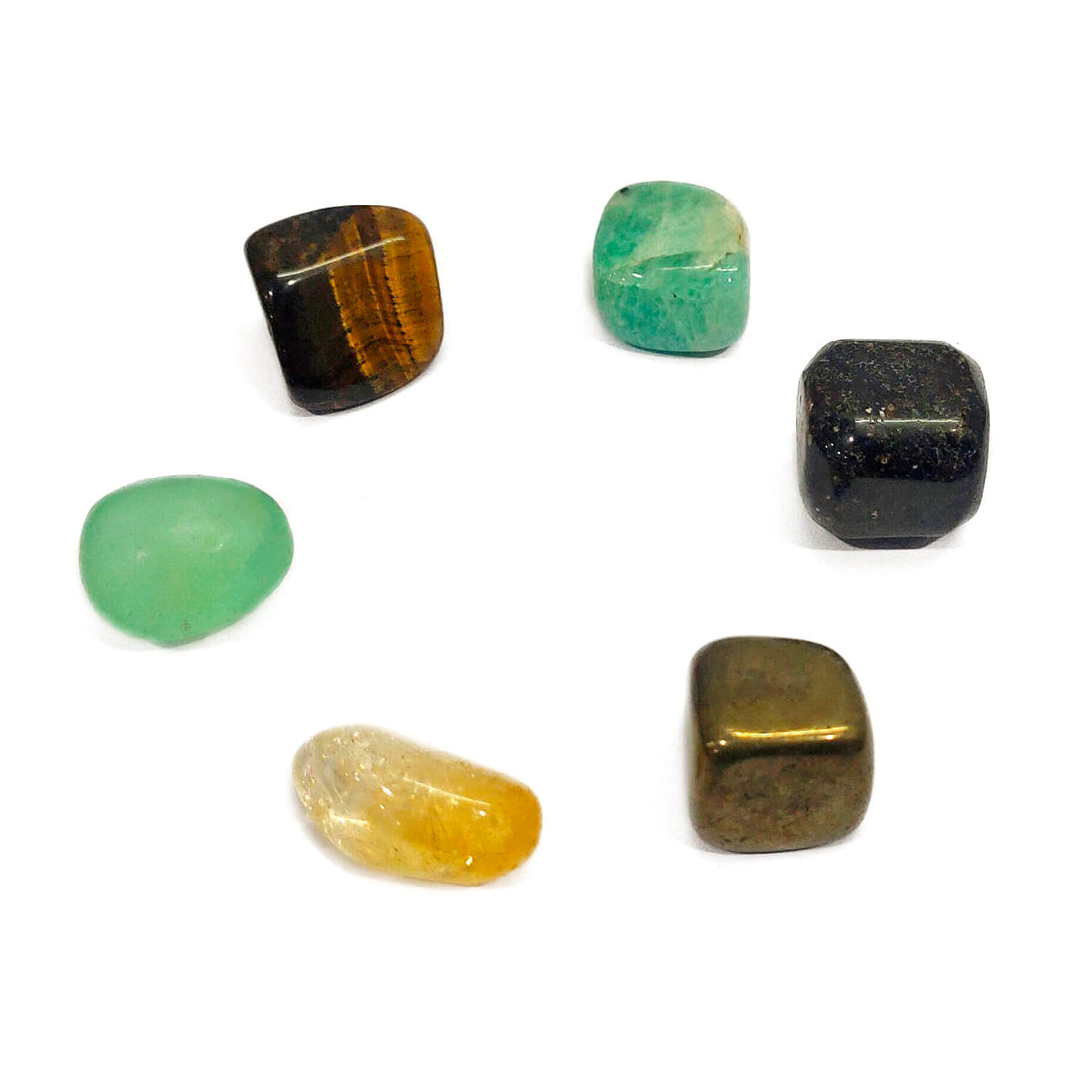 6 Wealth Tumble Stone Kit for Abundance, Luck & Prosperity