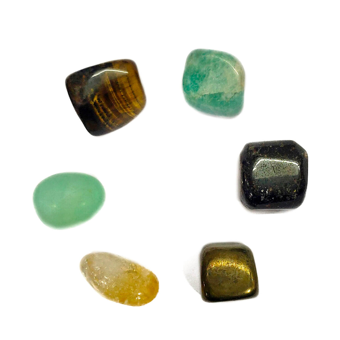 6 Wealth Tumble Stone Kit for Abundance, Luck & Prosperity