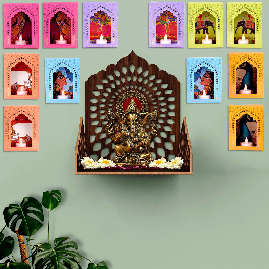 LED Deep Mala Diwali Decorations with LED Candles: Traditional Hanging Jharokha Boxes