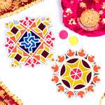2 Pc Rangoli Pallets for Expressive Designs with Rangoli Colors