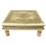Cultural Grace: Meenakari Embossed Elephant Decorative Chowki