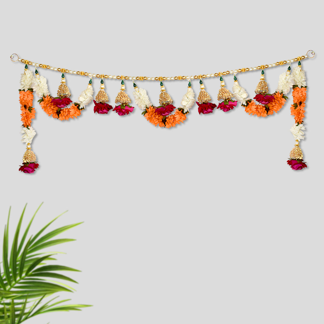 Beautiful Flower Toran with Side Latkans (Color-Assorted)