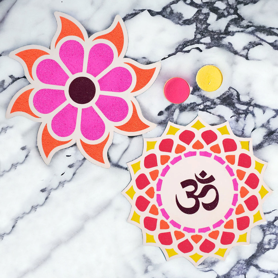 Set of 2 Rangoli Pallets with Vibrant Colors