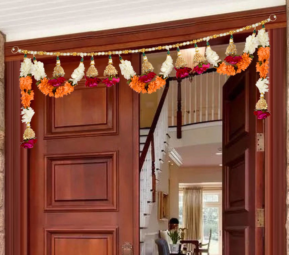 Beautiful Flower Toran with Side Latkans (Color-Assorted)