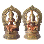 9.4 Inch Brass Lakshmi Ganesha Idol – A Symbol of Prosperity