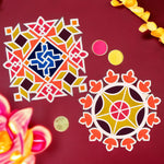 2 Pc Rangoli Pallets for Expressive Designs with Rangoli Colors
