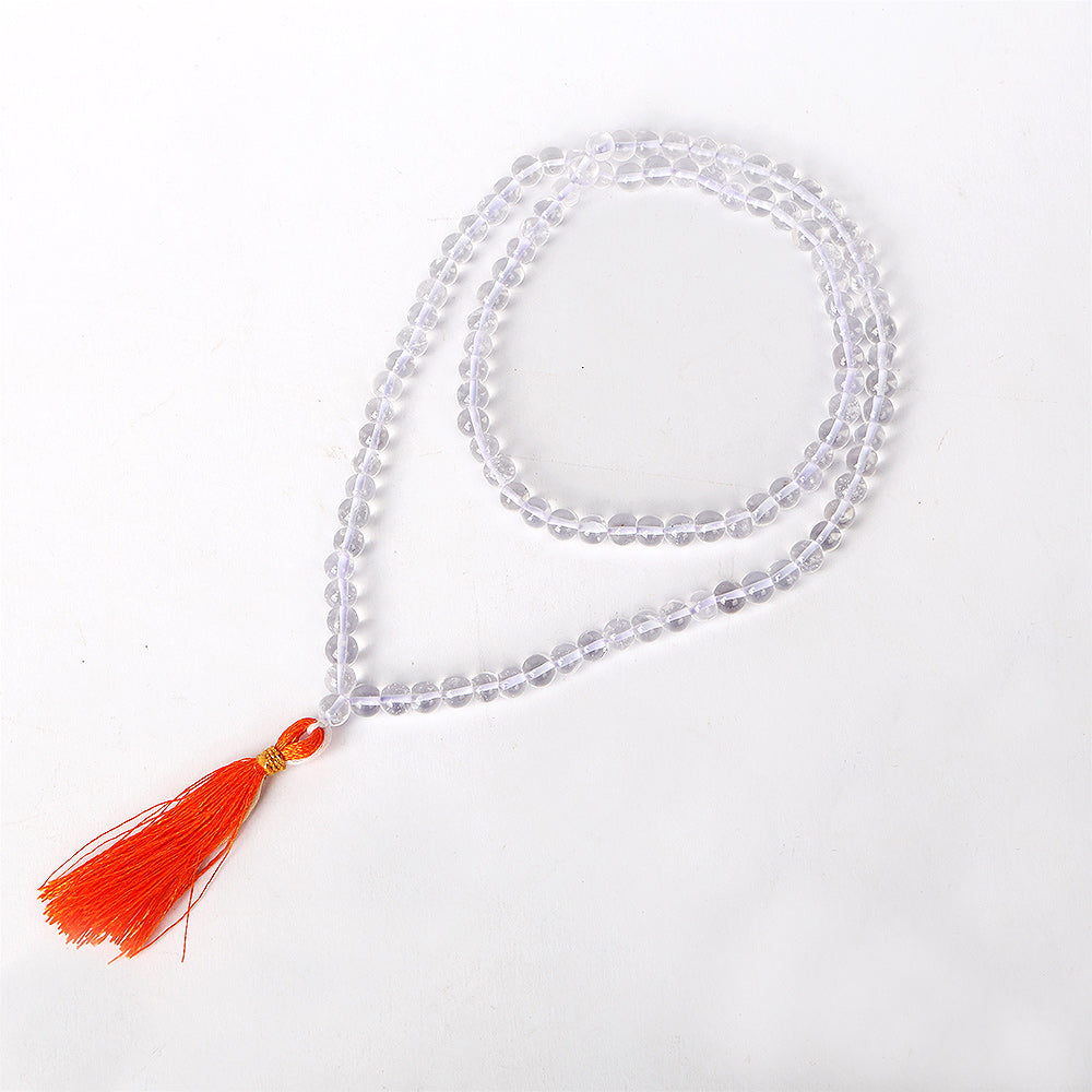 Sphatik Clear Quartz Crystal 108 Beads Jaap Mala