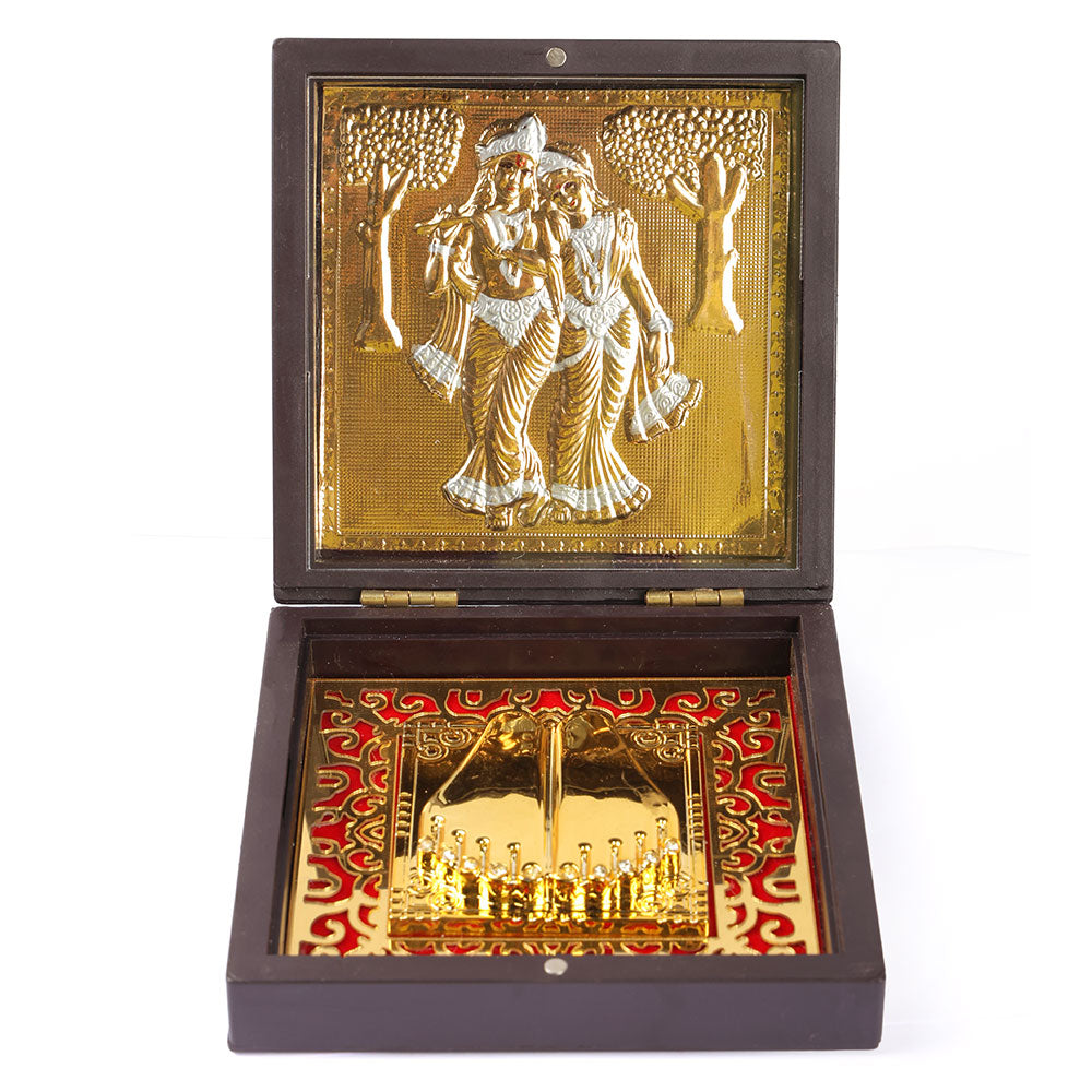 Radha Krishna Charan Paduka Box - Medium