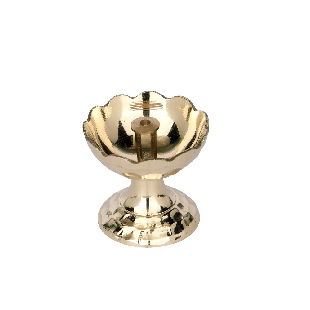 Brass Flower-Shaped Payali Diya