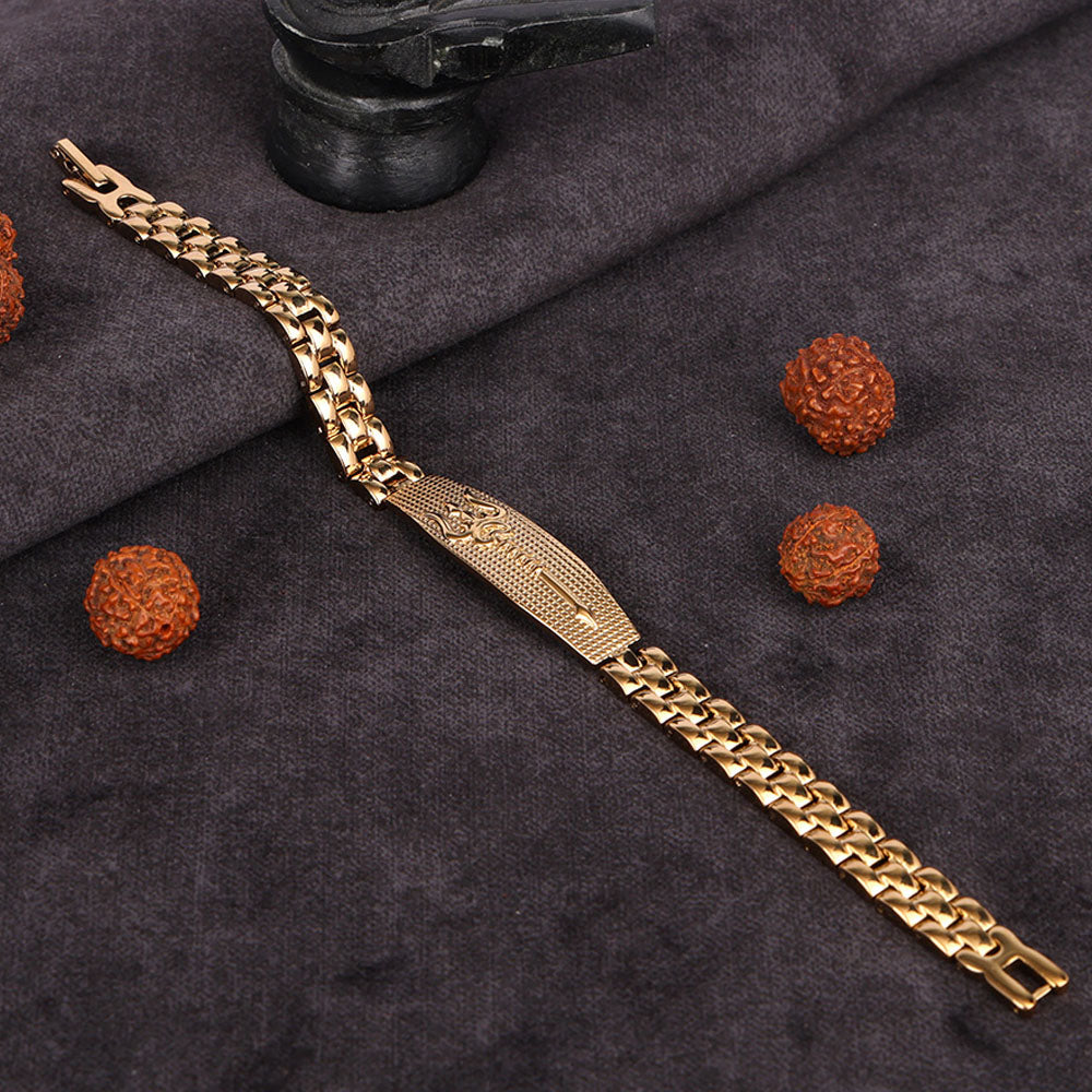 Trishul Bracelet Gold Plated Premium IGP Coating