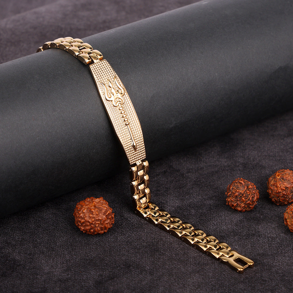 Trishul Bracelet Gold Plated Premium IGP Coating
