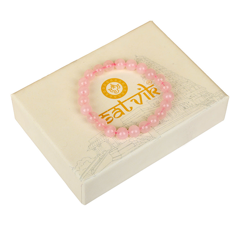 Rose Quartz Round Bead Bracelet Stylish Spiritual Wear