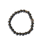 Hematite Bracelet Silver Buddha Charm Stylish Spiritual Wear