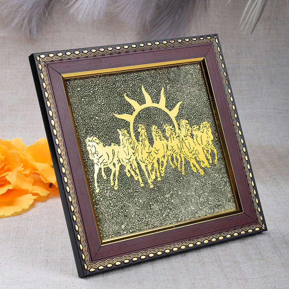 7 Horses Pyrite Frame & Triple Protection Bracelet Combo