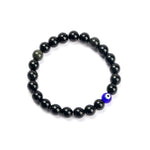 Black Obsidian Evil Eye & Golden Pyrite Bracelet Combo | Protection & Wealth Energy