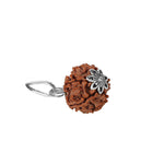 5 Mukhi Rudraksha Pendant with Design Silver Cap (with Hook)