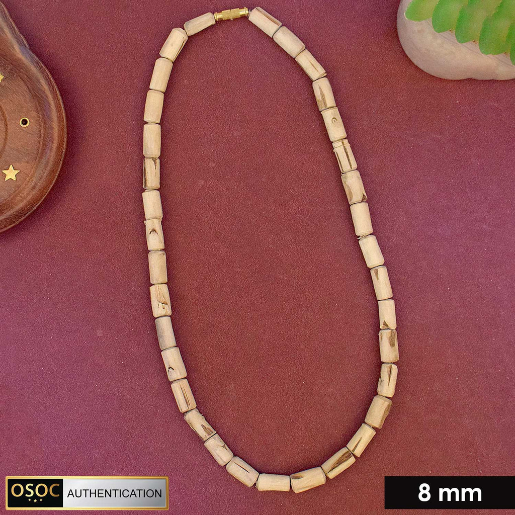 Original Certified 8mm Tulsi Kanthi Mala with Long Beads – Sacred wooden mala for spiritual chanting and daily devotion. India’s Largest Pooja Accessories Brand - www.satvikstore.in