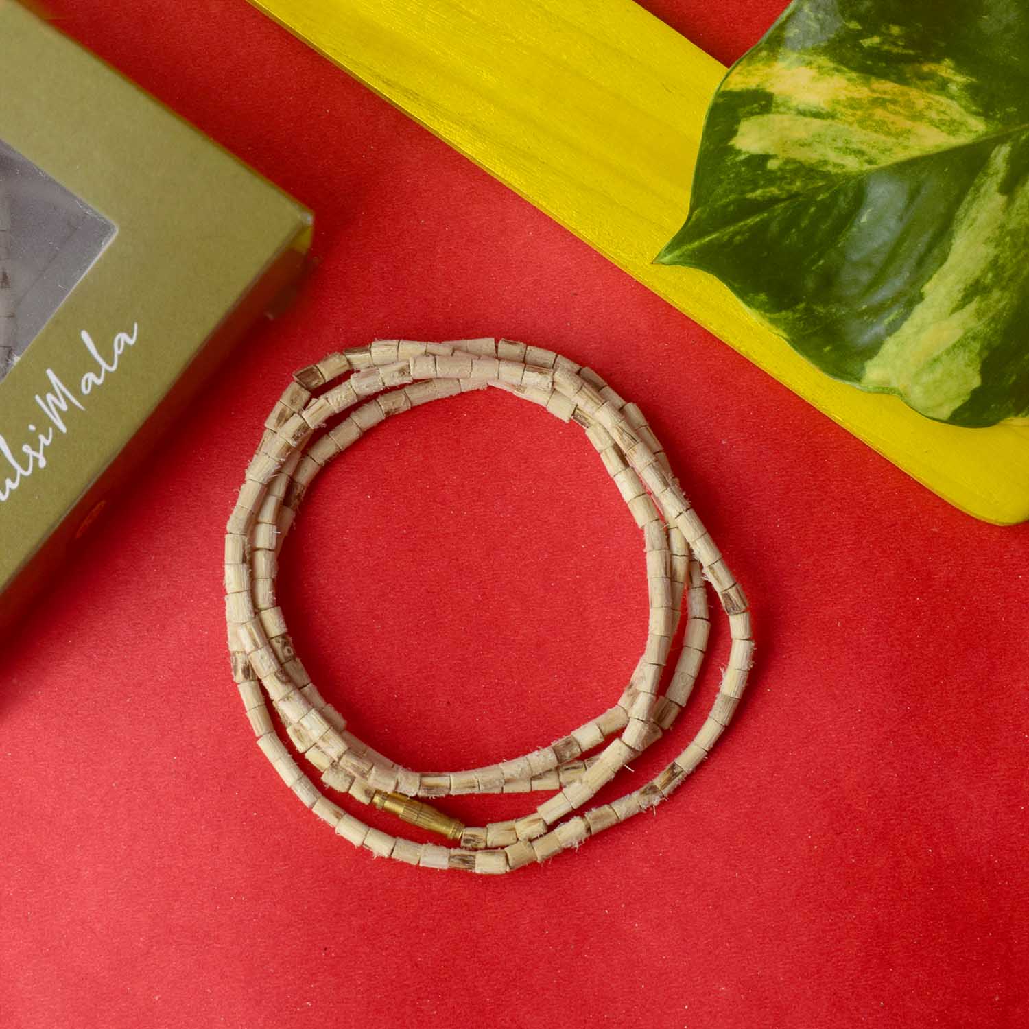 Natural tulsi mala beads used for mantra jaap and meditation